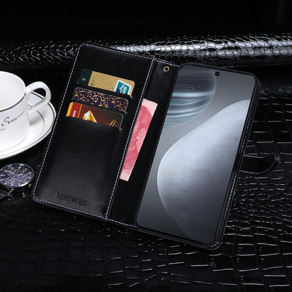 For Cubot X50 idewei Crocodile Texture Horizontal Flip Leather Case with Holder & Card Slots & Wallet(Black)