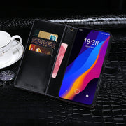 For Meizu 18x idewei Crocodile Texture Horizontal Flip Leather Case with Holder & Card Slots & Wallet(Black)