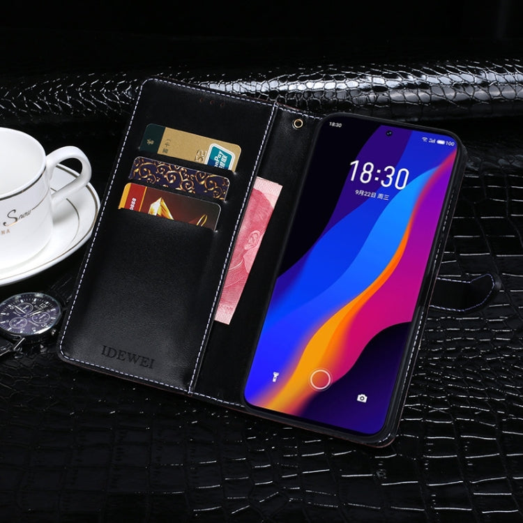 For Meizu 18x idewei Crocodile Texture Horizontal Flip Leather Case with Holder & Card Slots & Wallet(Black)