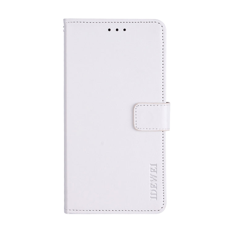 For Cubot X50 idewei Crazy Horse Texture Leather Case with Holder & Card Slots & Wallet(White)