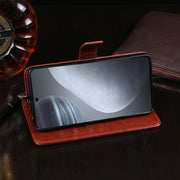 For Cubot X50 idewei Crazy Horse Texture Leather Case with Holder & Card Slots & Wallet(Red)