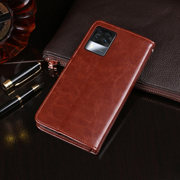 For Cubot X50 idewei Crazy Horse Texture Leather Case with Holder & Card Slots & Wallet(Blue)