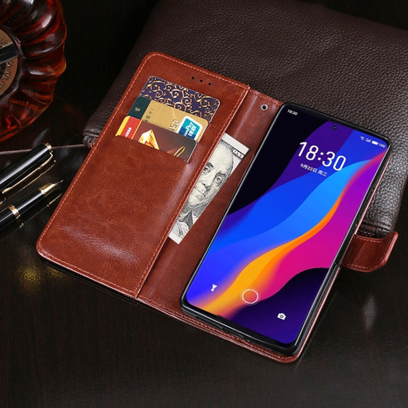 For Meizu 18x idewei Crazy Horse Texture Leather Case with Holder & Card Slots & Wallet(White)