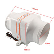 A6608-01 4 inch 12V 6-Blade Yacht Exhaust Fan