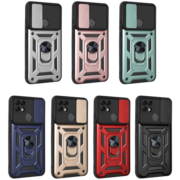 For OPPO Realme C21/C20/C11 2021 Sliding Camera Cover Design TPU+PC Phone Protective Case(Blue)