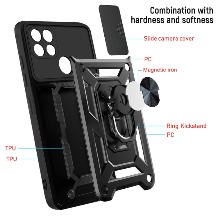 For OPPO Realme C21/C20/C11 2021 Sliding Camera Cover Design TPU+PC Phone Protective Case(Blue)