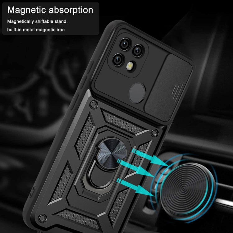 For OPPO Realme C21/C20/C11 2021 Sliding Camera Cover Design TPU+PC Phone Protective Case(Blue)
