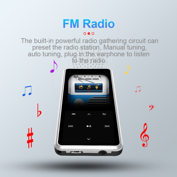 M12 Multifunctional Portable Bluetooth Player, Capacity:32GB(Silver)