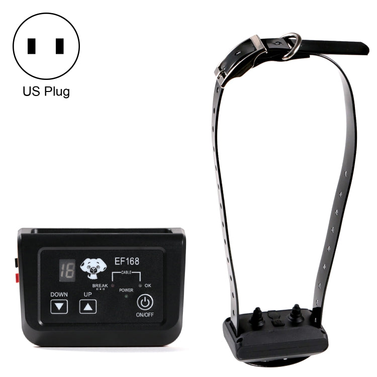 EF168 Wired Rechargeable Water-resistant Pet Electronic Fence Dog Training Device, Style:1 to 1(US Plug)