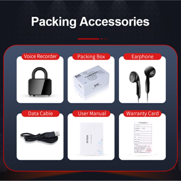 Q11 Intelligent HD Noise Reduction Lock Voice Recorder, Capacity:32GB(Black)