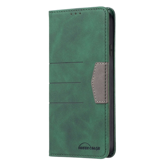 For iPhone X / XS Magnetic Splicing Leather Phone Case(Green)