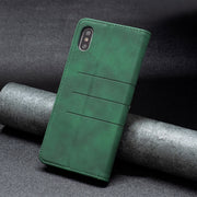 For iPhone X / XS Magnetic Splicing Leather Phone Case(Green)