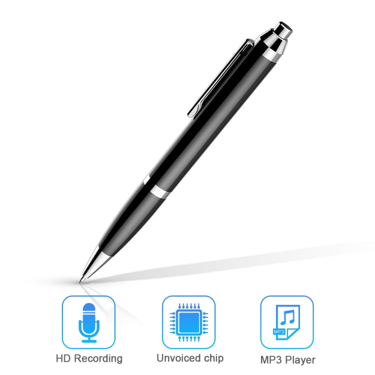 Q90 Intelligent HD Digital Noise Reduction Recording Pen, Capacity:8GB(Black)