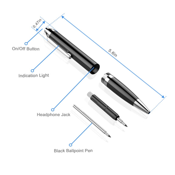 Q90 Intelligent HD Digital Noise Reduction Recording Pen, Capacity:8GB(Black)