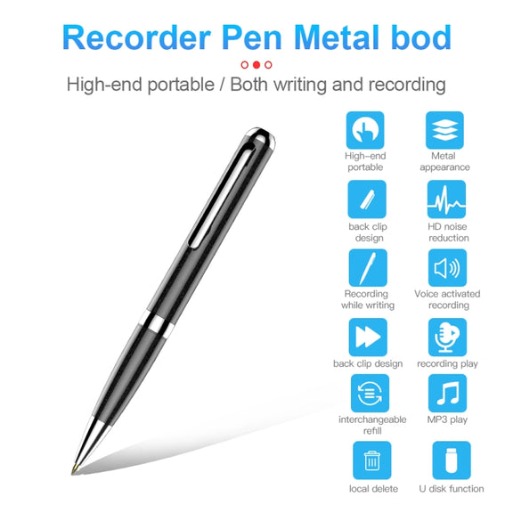 Q96 Intelligent HD Digital Noise Reduction Recording Pen, Capacity:8GB(Black)
