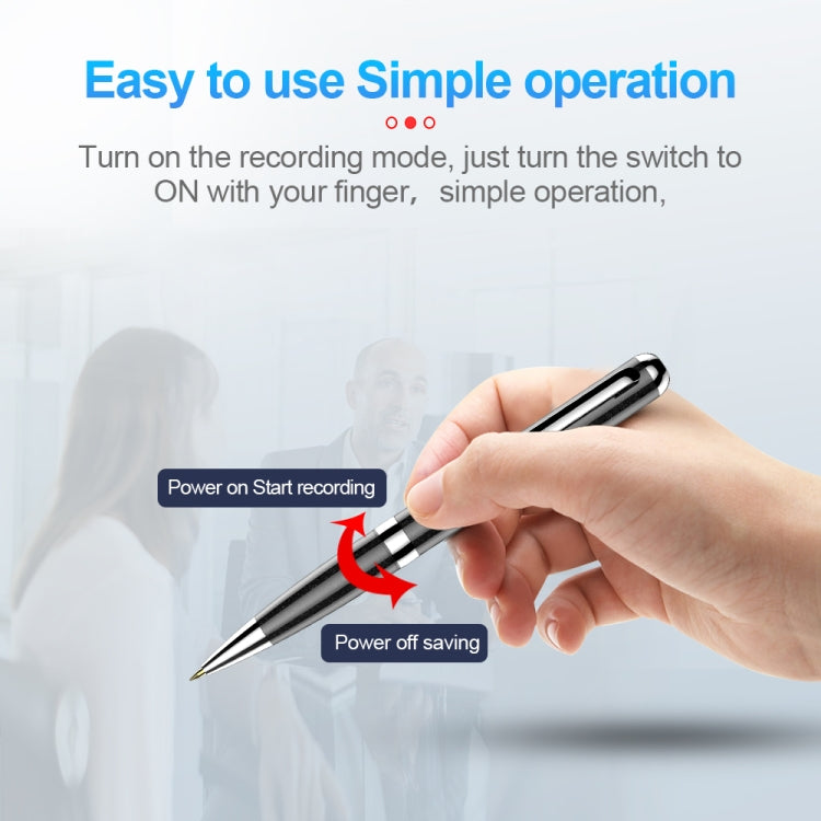 Q96 Intelligent HD Digital Noise Reduction Recording Pen, Capacity:8GB(Black)