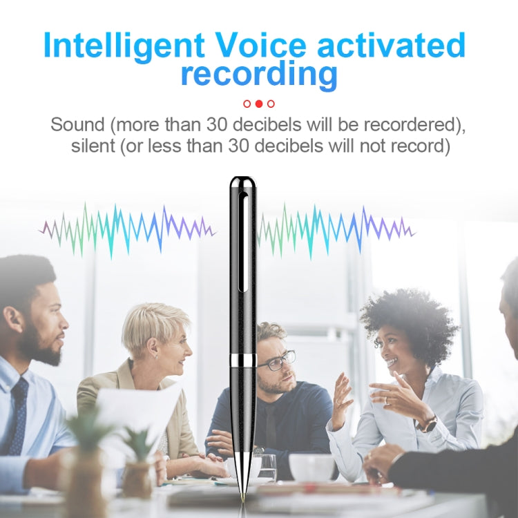 Q96 Intelligent HD Digital Noise Reduction Recording Pen, Capacity:8GB(Black)