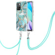 For Xiaomi Redmi 10 Electroplating Splicing Marble TPU Phone Case with Lanyard(Blue) - free shipping - PMC TechLife - Order now!