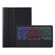 AHV7-AS Lambskin Texture Tri-color Backlight Bluetooth Keyboard Leather Tablet Case with Touchpad For Honor Tablet V7 Pro(Black) - Huawei Keyboard by PMC TechLife | Online Shopping South Africa | PMC TechLife