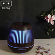 400ml Hollow-out LED Humidifier Wood Grain Air Purifier Aromatherapy Machine Automatic Alcohol Sprayer with Colorful LED Light, Plug Specification:EU Plug(Dark Brown) - free shipping - PMC TechLife - Order now!