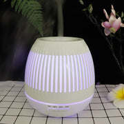 400ml Hollow-out LED Humidifier Wood Grain Air Purifier Aromatherapy Machine Automatic Alcohol Sprayer with Colorful LED Light, Plug Specification:UK Plug(White)