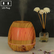 400ml Hollow-out LED Humidifier Wood Grain Air Purifier Aromatherapy Machine Automatic Alcohol Sprayer with Colorful LED Light, Plug Specification:US Plug(Light Brown) - free shipping - PMC TechLife - Order now!