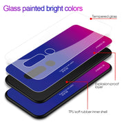 For OPPO F11 Pro Gradient Color Glass Case(Sky Blue)