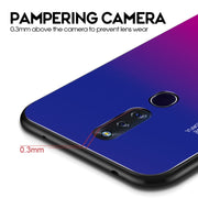 For OPPO F11 Pro Gradient Color Glass Case(Sky Blue)