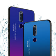For OPPO F11 Pro Gradient Color Glass Case(Sky Blue)