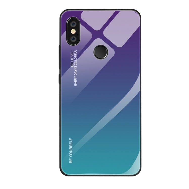 For Xiaomi Redmi Note 5 Pro Gradient Color Glass Case(Purple)