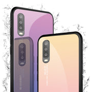 For Huawei P30 Gradient Color Glass Case(Blue)
