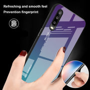 For Huawei P30 Gradient Color Glass Case(Blue)