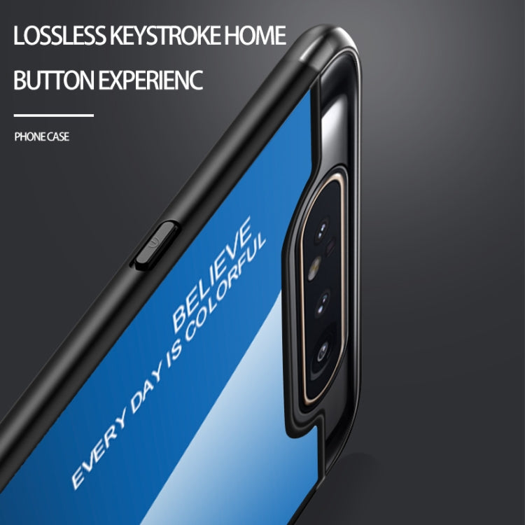 For Galaxy A80 Gradient Color Glass Case(Red)