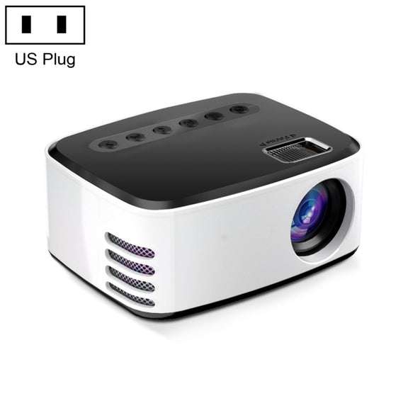 T20 320x240 400 Lumens Portable Home Theater LED HD Digital Projector, Same Screen Version, US Plug(Black White)