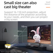 T20 320x240 400 Lumens Portable Home Theater LED HD Digital Projector, Same Screen Version, EU Plug(White Yellow)