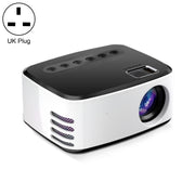 T20 320x240 400 Lumens Portable Home Theater LED HD Digital Projector, Same Screen Version, UK Plug(Black White)