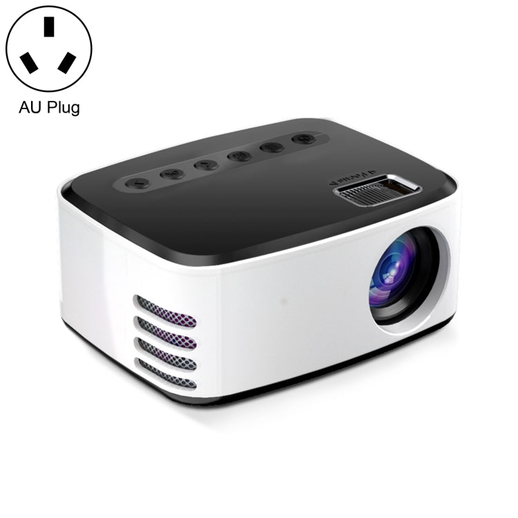 T20 320x240 400 Lumens Portable Home Theater LED HD Digital Projector, Same Screen Version, AU Plug(Black White)