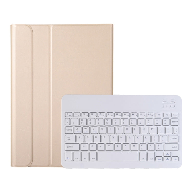 A08 Ultra-thin Bluetooth Keyboard Leather Case For Samsung Galaxy Tab A8 2021 SM-X205 / SM-X200(Gold)
