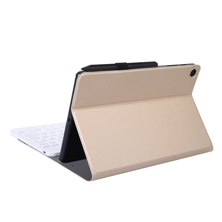 A08 Ultra-thin Bluetooth Keyboard Leather Case For Samsung Galaxy Tab A8 2021 SM-X205 / SM-X200(Gold)