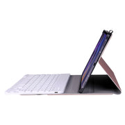 A08 Ultra-thin Bluetooth Keyboard Leather Case For Samsung Galaxy Tab A8 2021 SM-X205 / SM-X200(Rose Gold)