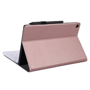 A08 Ultra-thin Bluetooth Keyboard Leather Case For Samsung Galaxy Tab A8 2021 SM-X205 / SM-X200(Rose Gold)