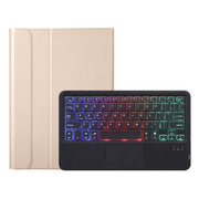 A08-AS Ultra-thin Backlight Bluetooth Keyboard Leather Case with Touchpad For Samsung Galaxy Tab A8 2021 SM-X205 / SM-X200(Gold)