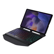 BA08S Backlight Diamond Texture Bluetooth Keyboard Leather Case with Triangle Back Support For Samsung Galaxy Tab A8 2021 SM-X205 / SM-X200(Black + Black)