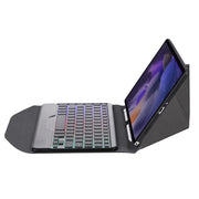 BA08S Backlight Diamond Texture Bluetooth Keyboard Leather Case with Triangle Back Support For Samsung Galaxy Tab A8 2021 SM-X205 / SM-X200(Black + Black)