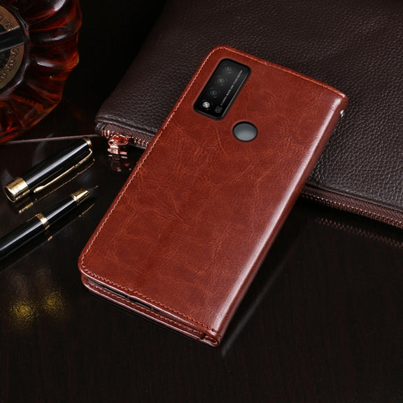 For TCL 20 R 5G idewei Crazy Horse Texture Leather Phone Case(Black)