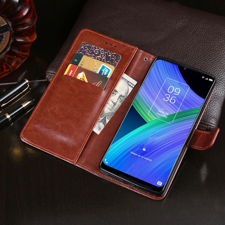 For TCL 20 R 5G idewei Crazy Horse Texture Leather Phone Case(Black)
