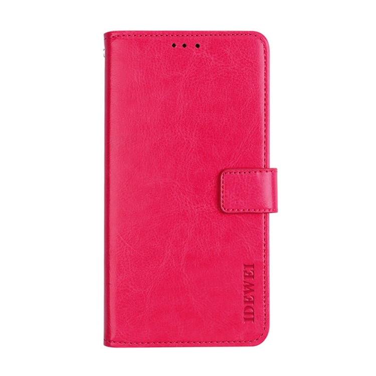 For TCL 20 R 5G idewei Crazy Horse Texture Leather Phone Case(Rose Red)