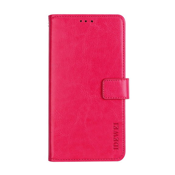 For TCL 20 R 5G idewei Crazy Horse Texture Leather Phone Case(Rose Red)