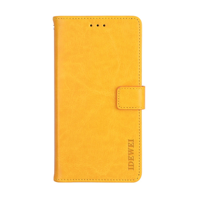 For TCL 20 R 5G idewei Crazy Horse Texture Leather Phone Case(Yellow)