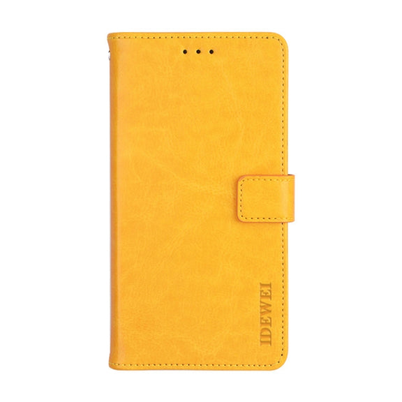 For TCL 20 R 5G idewei Crazy Horse Texture Leather Phone Case(Yellow)
